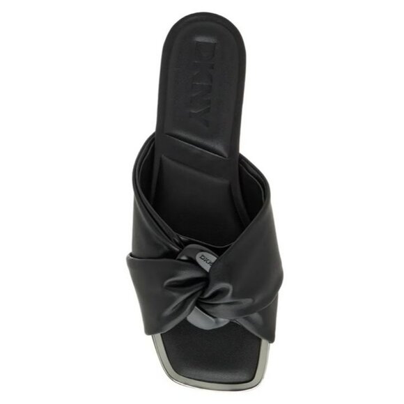 NWOB DKNY Women's Doretta Black Square Toe Slide Sandals Size 8 (MSRP $120) - Picture 2 of 8